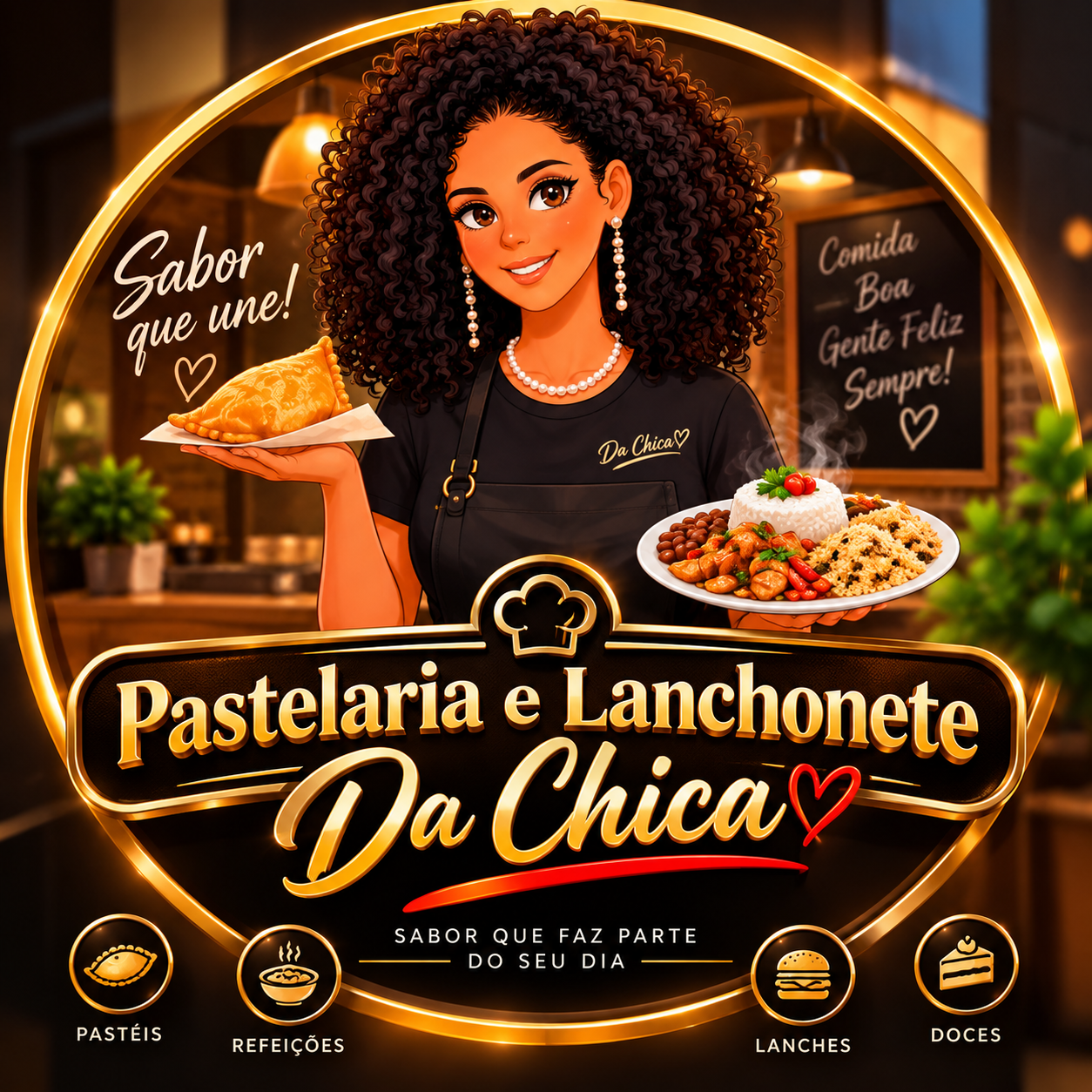 Logo Pastelaria e Lanchonete da Chica